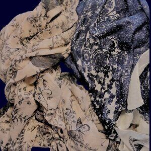 Pair of H&M Large Boho Printed Scarves